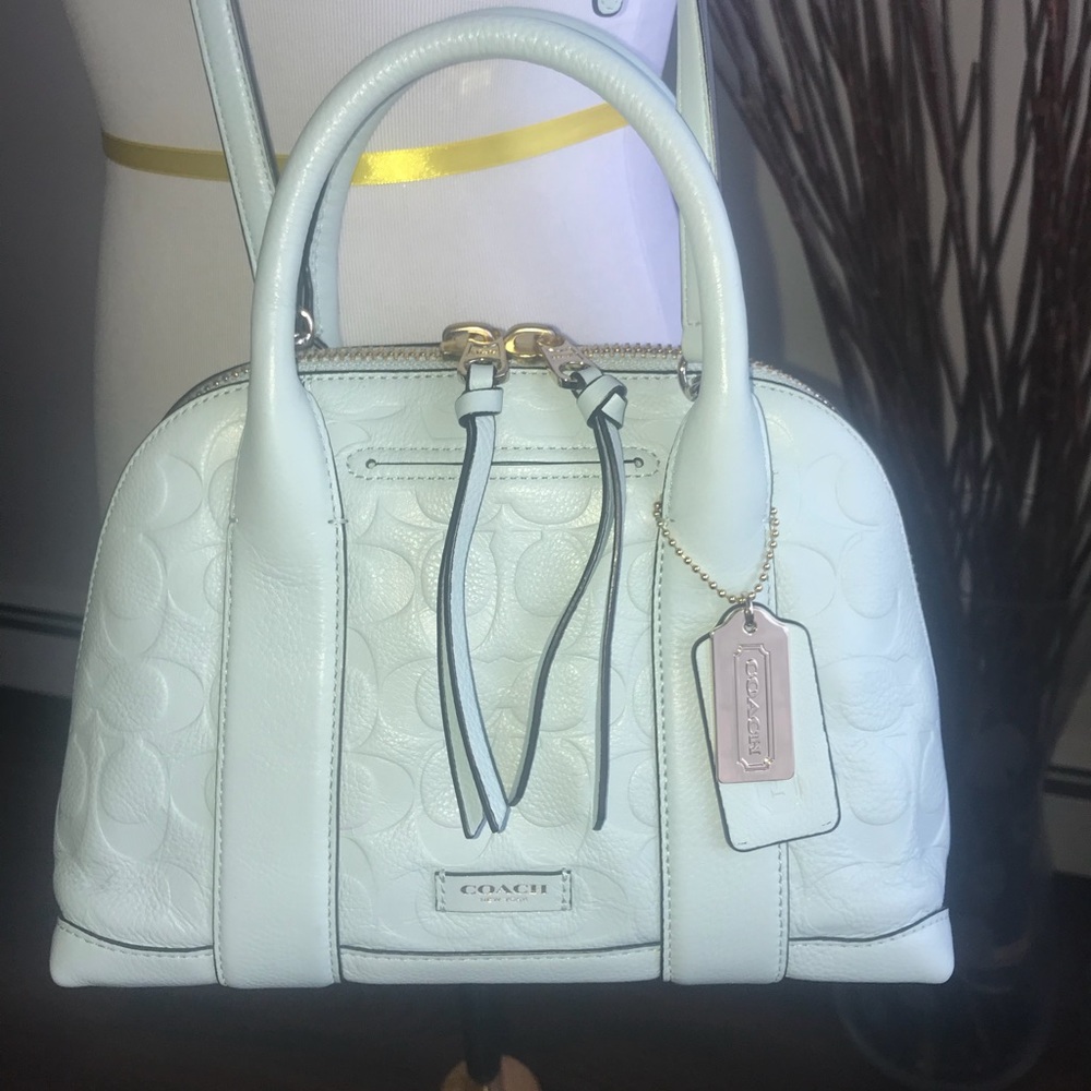 Coach Baby Blue Small Satchel in soft leather